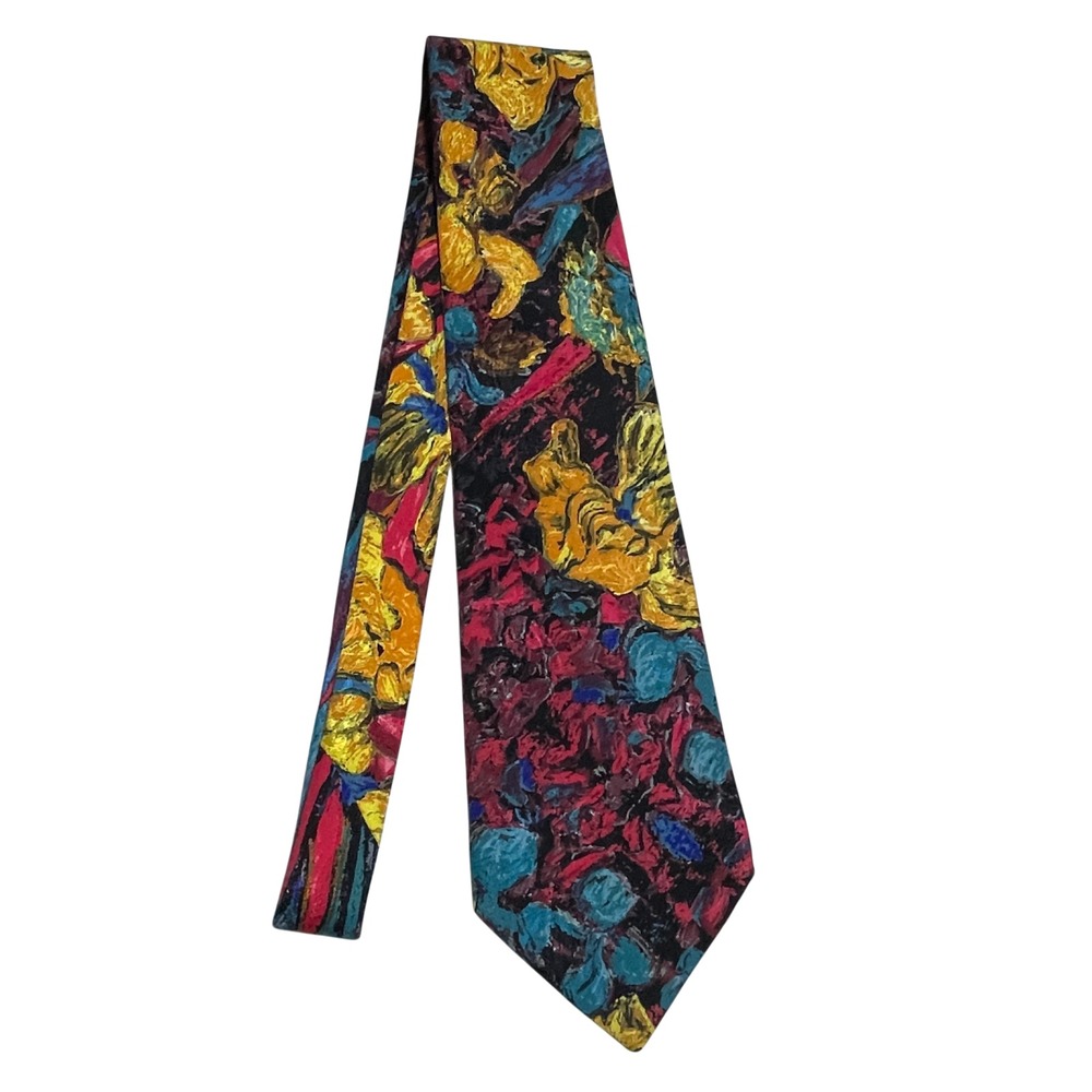 Brioni Tie Vibrant Floral Italy Italian Handmade Silk